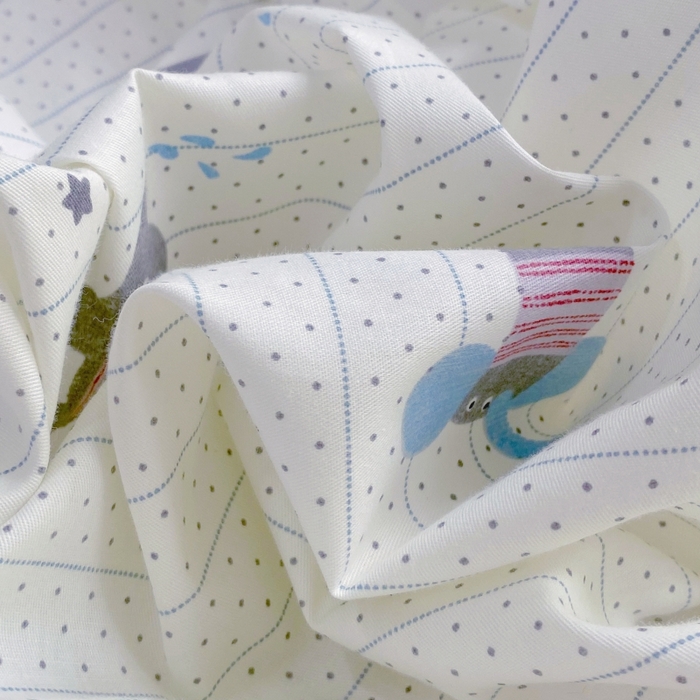 91家纺网 家纺一手货源 找家纺 金丝兔 2025新款ins小清新亲肤斜纹纯棉四件套 印花全棉夹棉床盖四件套 波点大象