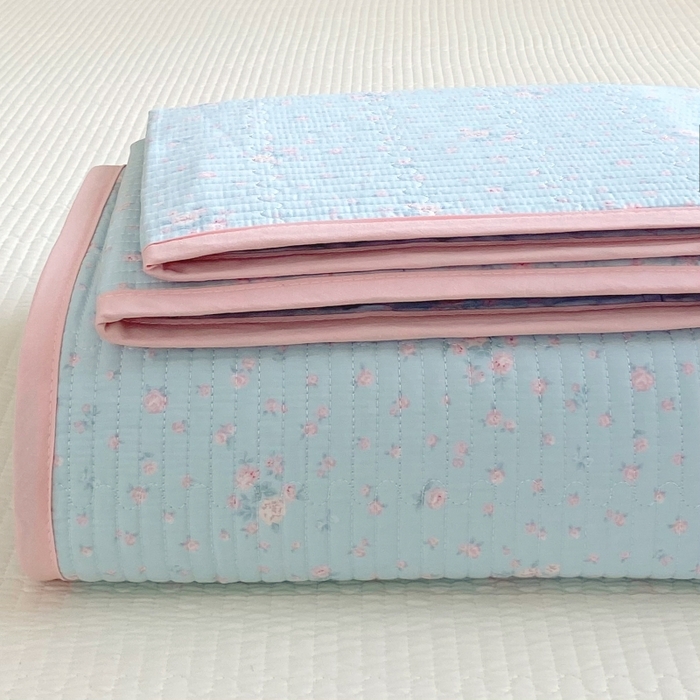 91家纺网 家纺一手货源 找家纺 （总）金丝兔 2025新款小清新斜纹纯棉床盖 全棉夹棉床盖 床盖三件套 榻榻米抗盖绗缝加厚床单