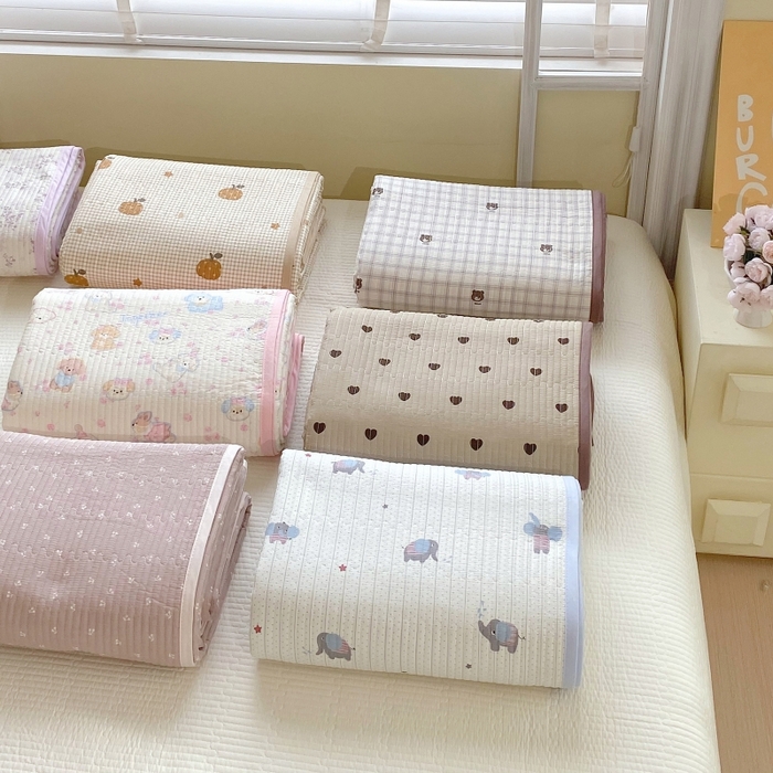 91家纺网 家纺一手货源 找家纺 （总）金丝兔 2025新款小清新斜纹纯棉床盖 全棉夹棉床盖 床盖三件套 榻榻米抗盖绗缝加厚床单