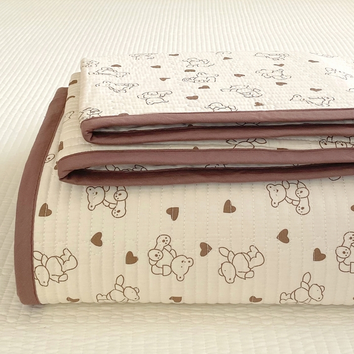 91家纺网 家纺一手货源 找家纺 （总）金丝兔 2025新款小清新斜纹纯棉床盖 全棉夹棉床盖 床盖三件套 榻榻米抗盖绗缝加厚床单