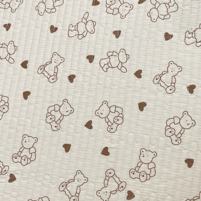 91家纺网 家纺一手货源 找家纺 金丝兔 2025新款小清新斜纹纯棉床盖 全棉夹棉床盖 床盖三件套 榻榻米抗盖绗缝加厚床单 小熊吉米