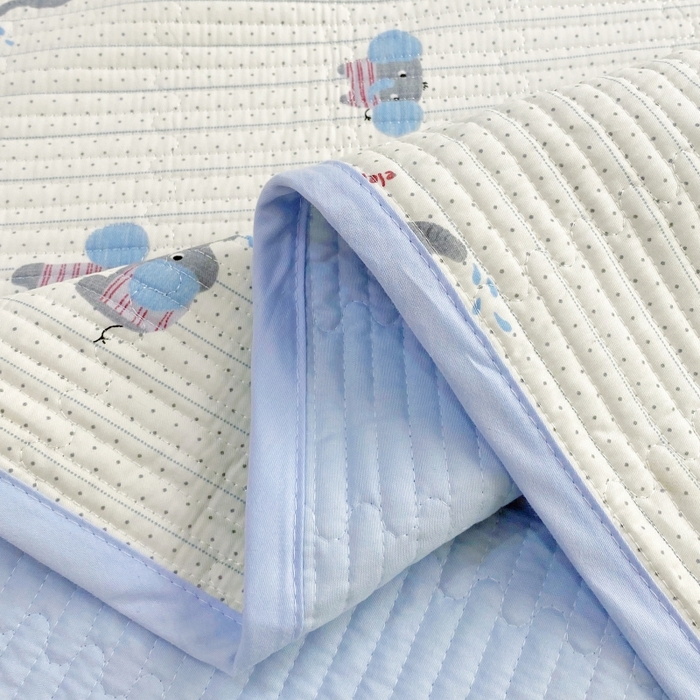 91家纺网 家纺一手货源 找家纺 金丝兔 2025新款小清新斜纹纯棉床盖 全棉夹棉床盖 床盖三件套 榻榻米抗盖绗缝加厚床单 波点大象