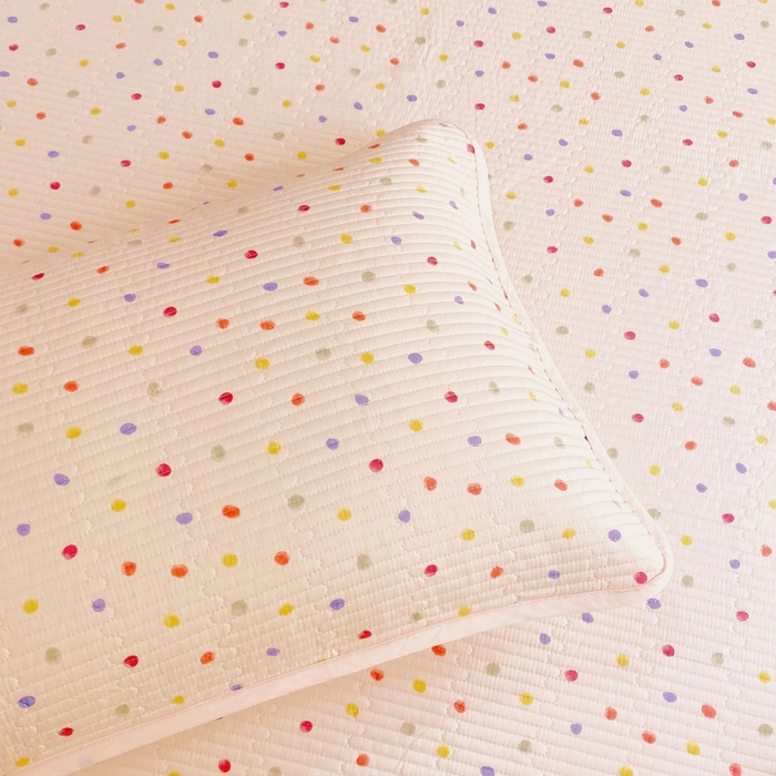 91家纺网 家纺一手货源 找家纺 金丝兔 2025新款小清新斜纹纯棉床盖 全棉夹棉床盖 床盖三件套 榻榻米抗盖绗缝加厚床单 奶油波点