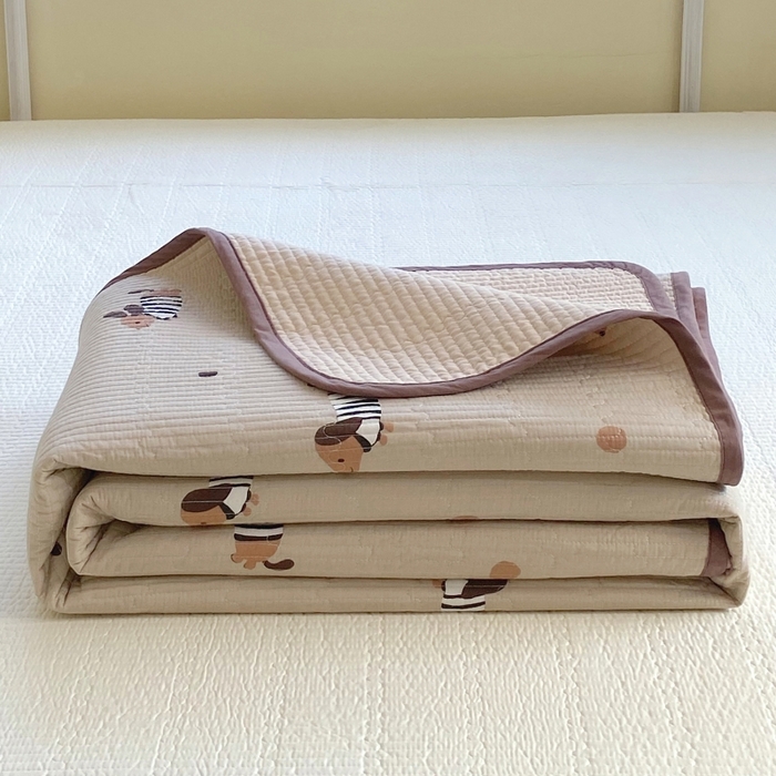 91家纺网 家纺一手货源 找家纺 金丝兔 2025新款小清新斜纹纯棉床盖 全棉夹棉床盖 床盖三件套 榻榻米抗盖绗缝加厚床单 拉拉狗