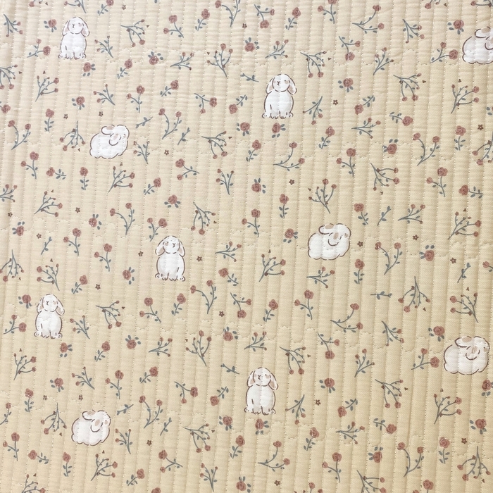 91家纺网 家纺一手货源 找家纺 金丝兔 2025新款小清新斜纹纯棉床盖 全棉夹棉床盖 床盖三件套 榻榻米抗盖绗缝加厚床单 仙妮兔