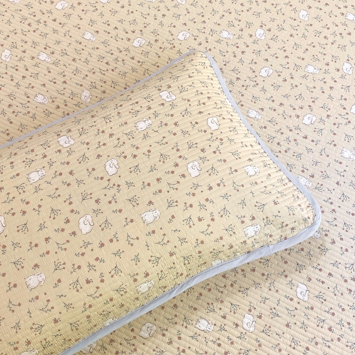 91家纺网 家纺一手货源 找家纺 金丝兔 2025新款小清新斜纹纯棉床盖 全棉夹棉床盖 床盖三件套 榻榻米抗盖绗缝加厚床单 仙妮兔