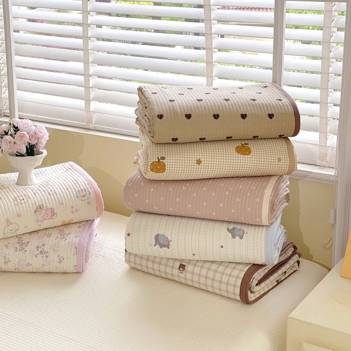 金丝兔 2025新款小清新斜纹纯棉床盖 全棉夹棉床盖 床盖三件套 榻榻米抗盖绗缝加厚床单 组合图仅做展示