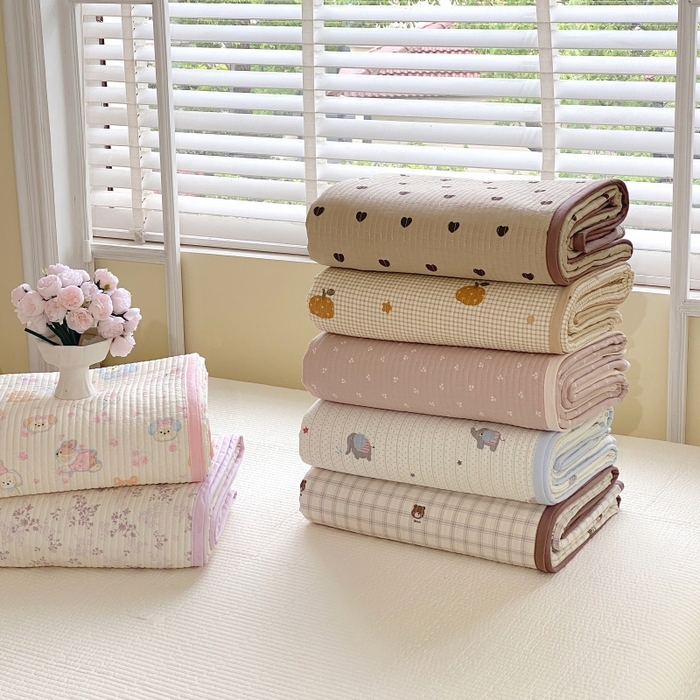 91家纺网 家纺一手货源 找家纺 （总）金丝兔 2025新款小清新斜纹纯棉床盖 全棉夹棉床盖 床盖三件套 榻榻米抗盖绗缝加厚床单