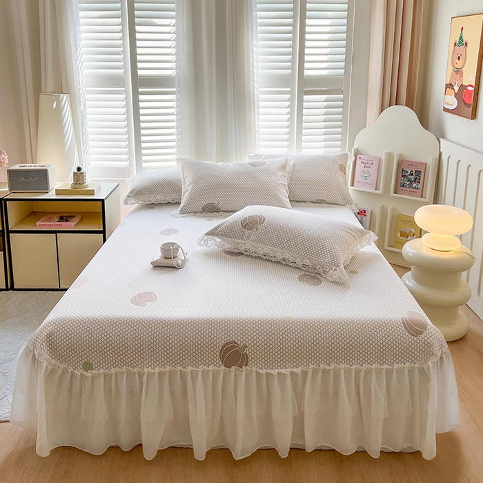 91家纺网 家纺一手货源 找家纺 网红馆（ck家纺）  2025新款简单爱 豆豆床盖三件套 南瓜