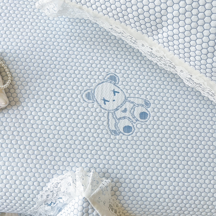 91家纺网 家纺一手货源 找家纺 网红馆（ck家纺）  2025新款简单爱 豆豆床盖三件套 呆熊蓝