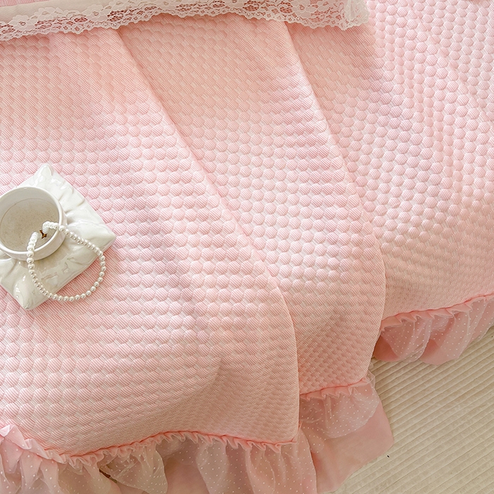 91家纺网 家纺一手货源 找家纺 网红馆（ck家纺）  2025新款简单爱 豆豆床盖三件套 粉玉