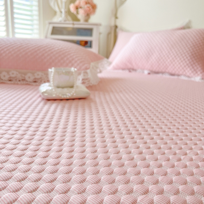 91家纺网 家纺一手货源 找家纺 网红馆（ck家纺）  2025新款简单爱 豆豆床盖三件套 粉玉