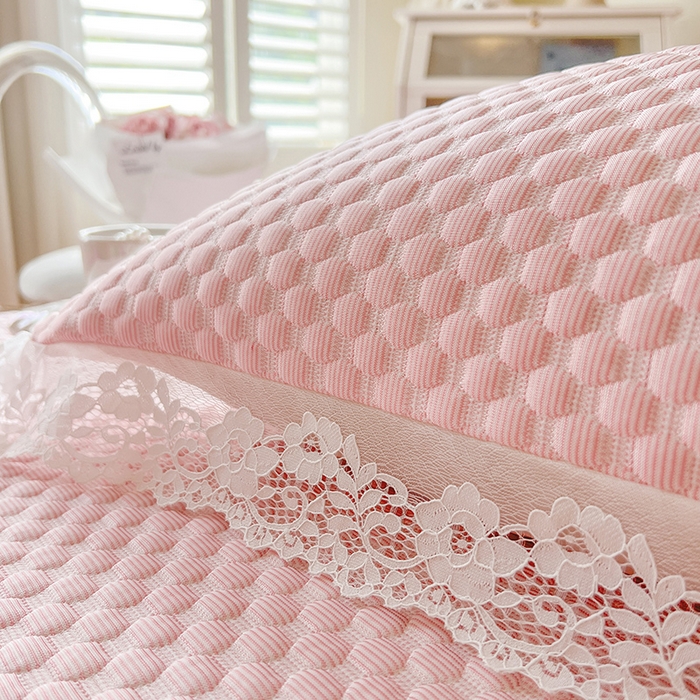 91家纺网 家纺一手货源 找家纺 网红馆（ck家纺）  2025新款简单爱 豆豆床盖三件套 粉玉