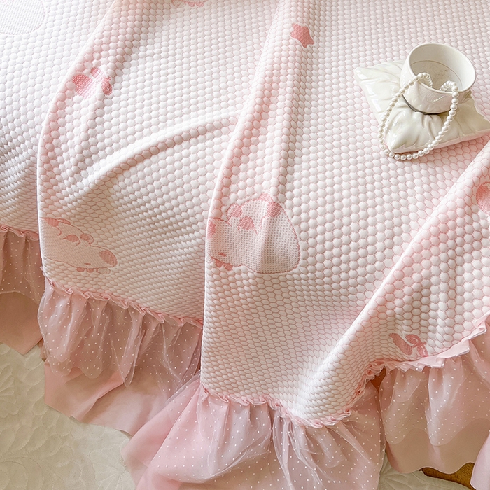 91家纺网 家纺一手货源 找家纺 网红馆（ck家纺）  2025新款简单爱 豆豆床盖三件套 卡皮粉