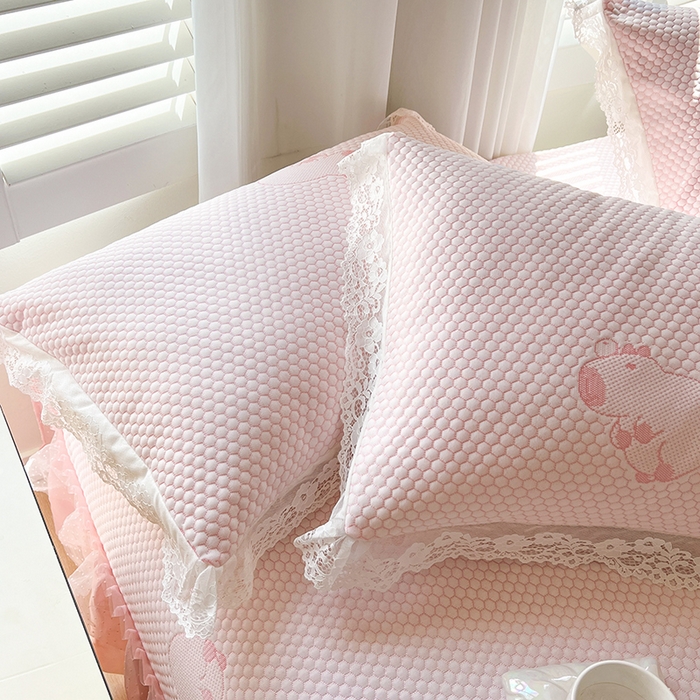 91家纺网 家纺一手货源 找家纺 网红馆（ck家纺）  2025新款简单爱 豆豆床盖三件套 卡皮粉