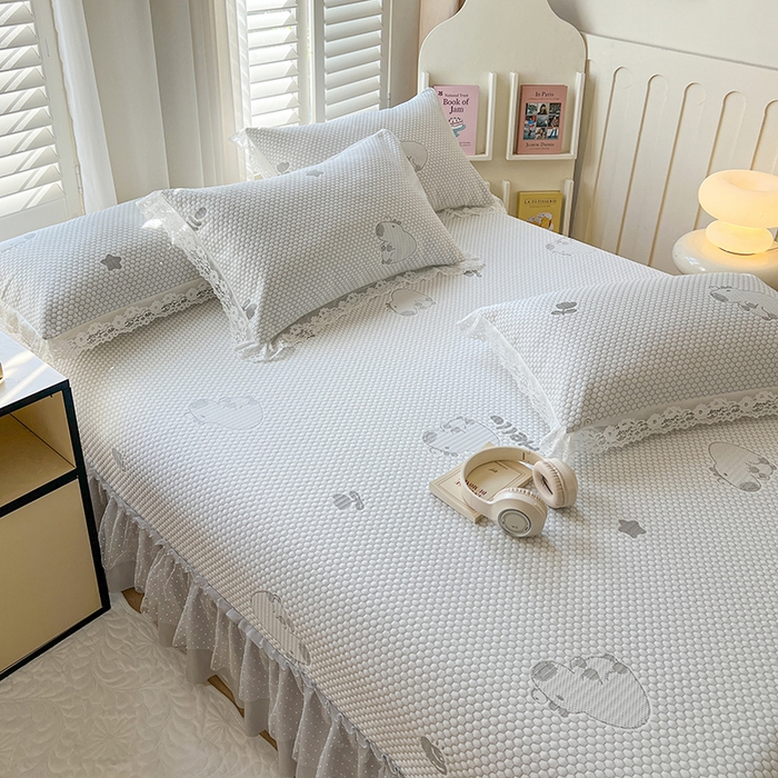 91家纺网 家纺一手货源 找家纺 网红馆（ck家纺）  2025新款简单爱 豆豆床盖三件套 卡皮灰