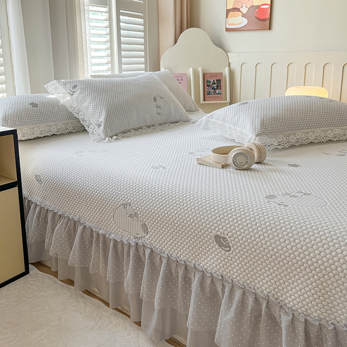 91家纺网 家纺一手货源 找家纺 网红馆（ck家纺）  2025新款简单爱 豆豆床盖三件套 卡皮灰