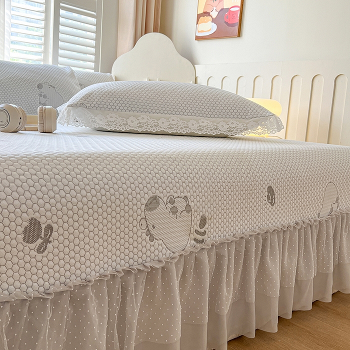 91家纺网 家纺一手货源 找家纺 网红馆（ck家纺）  2025新款简单爱 豆豆床盖三件套 卡皮灰