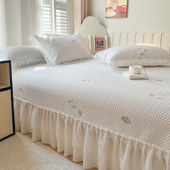 91家纺网 家纺一手货源 找家纺 网红馆（ck家纺）  2025新款简单爱 豆豆床盖三件套 卡皮咖