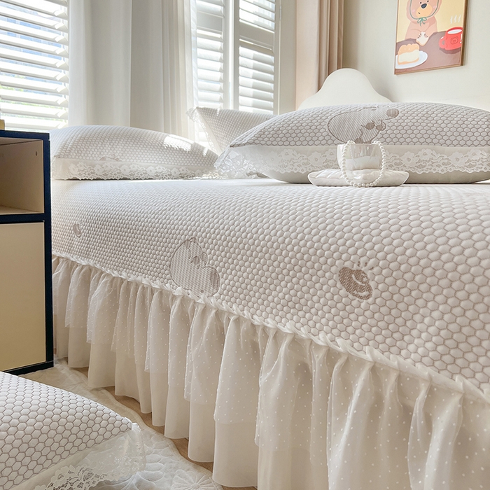 91家纺网 家纺一手货源 找家纺 网红馆（ck家纺）  2025新款简单爱 豆豆床盖三件套 卡皮咖