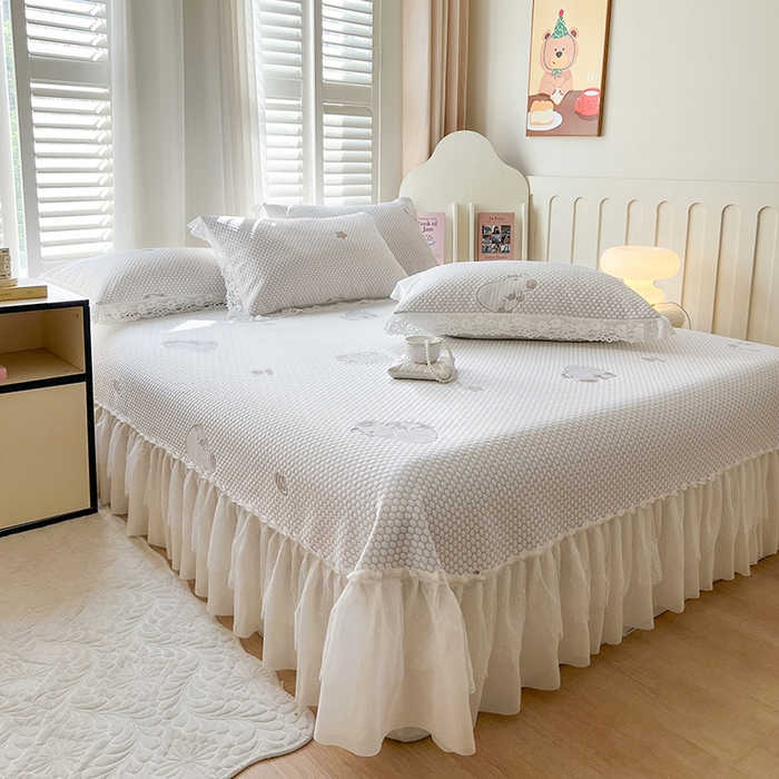 91家纺网 家纺一手货源 找家纺 网红馆（ck家纺）  2025新款简单爱 豆豆床盖三件套 卡皮咖