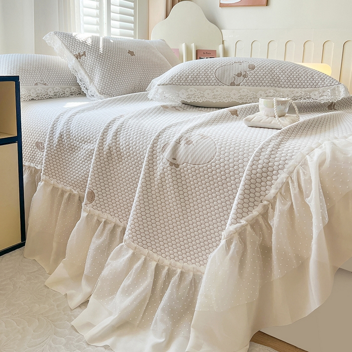 91家纺网 家纺一手货源 找家纺 网红馆（ck家纺）  2025新款简单爱 豆豆床盖三件套 卡皮咖