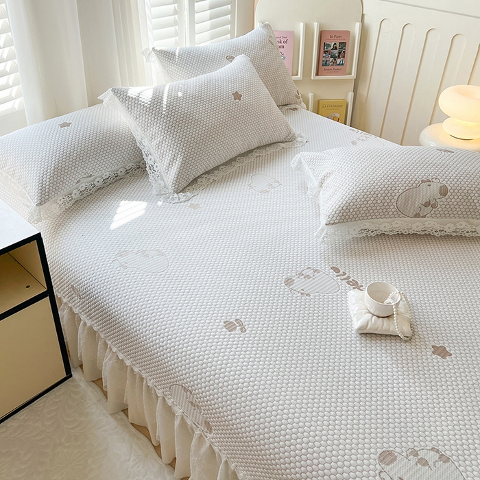 91家纺网 家纺一手货源 找家纺 网红馆（ck家纺）  2025新款简单爱 豆豆床盖三件套 卡皮咖