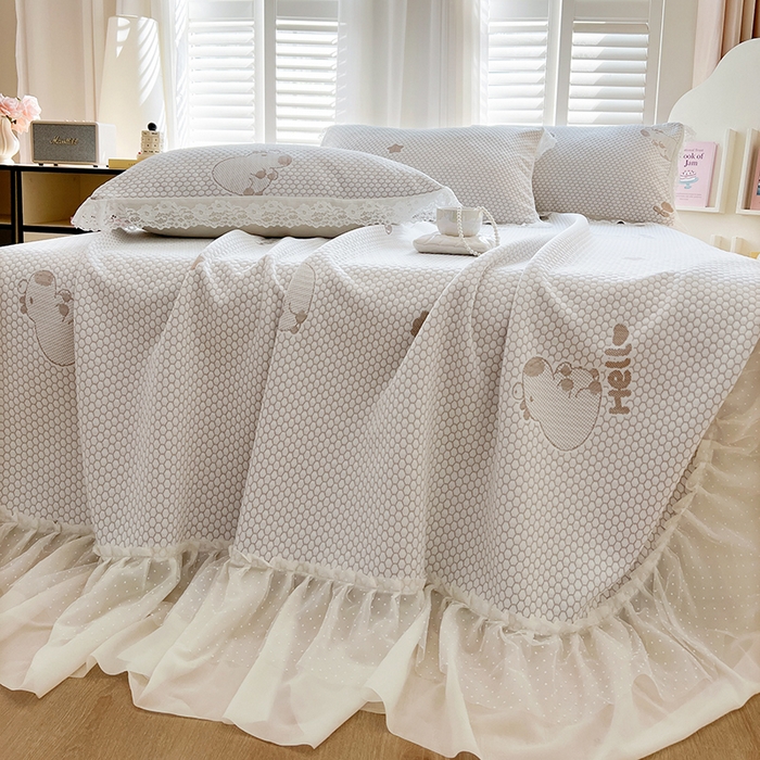 91家纺网 家纺一手货源 找家纺 网红馆（ck家纺）  2025新款简单爱 豆豆床盖三件套 卡皮咖