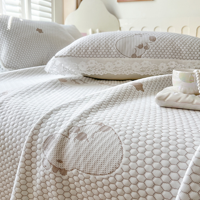 91家纺网 家纺一手货源 找家纺 网红馆（ck家纺）  2025新款简单爱 豆豆床盖三件套 卡皮咖