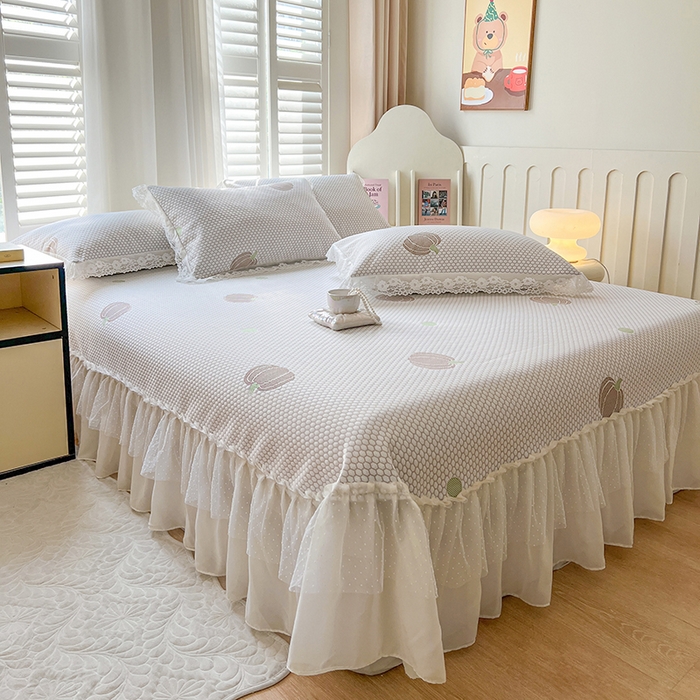 91家纺网 家纺一手货源 找家纺 网红馆（ck家纺）  2025新款简单爱 豆豆床盖三件套 南瓜