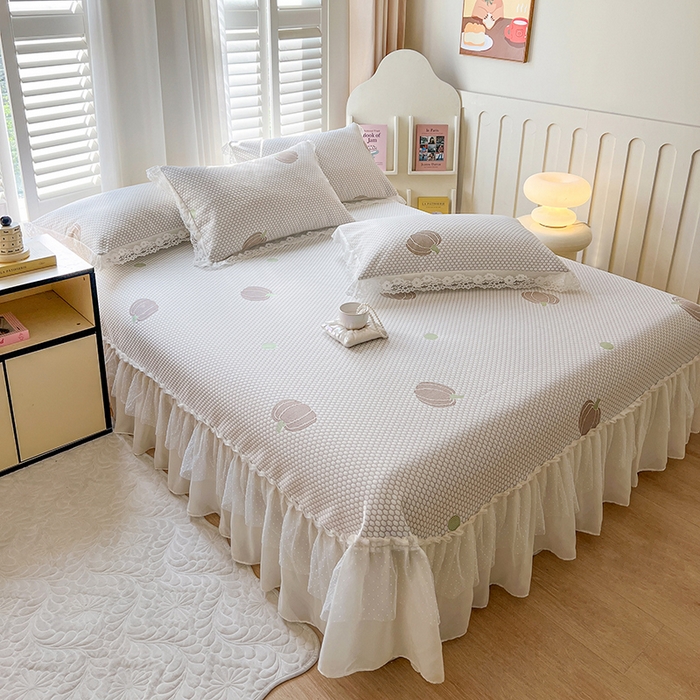 91家纺网 家纺一手货源 找家纺 网红馆（ck家纺）  2025新款简单爱 豆豆床盖三件套 南瓜