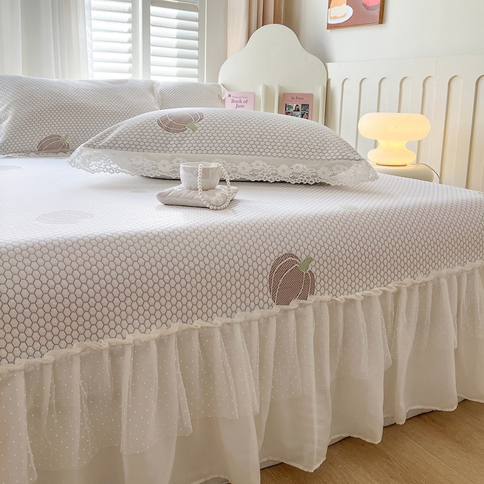 91家纺网 家纺一手货源 找家纺 网红馆（ck家纺）  2025新款简单爱 豆豆床盖三件套 南瓜