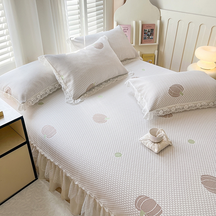 91家纺网 家纺一手货源 找家纺 网红馆（ck家纺）  2025新款简单爱 豆豆床盖三件套 南瓜