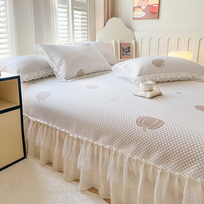 91家纺网 家纺一手货源 找家纺 网红馆（ck家纺）  2025新款简单爱 豆豆床盖三件套 南瓜