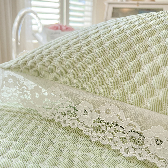 91家纺网 家纺一手货源 找家纺 网红馆（ck家纺）  2025新款简单爱 豆豆床盖三件套 水绿