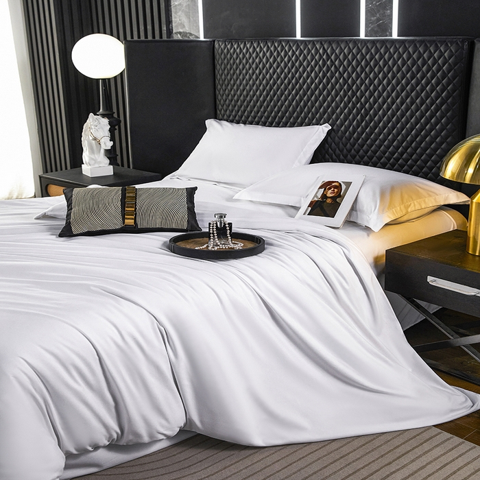 91家纺网 家纺一手货源 找家纺 （总） 2025年酒店布草 磨毛高仿棉星级酒店宾馆民宿磨毛纯白三件套四件套105克平纹款