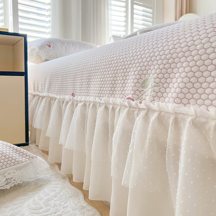 91家纺网 家纺一手货源 找家纺 网红馆（ck家纺）  2025新款简单爱 豆豆床盖三件套 樱桃