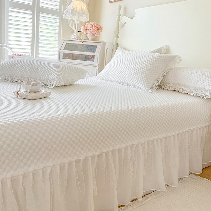 91家纺网 家纺一手货源 找家纺 网红馆（ck家纺）  2025新款简单爱 豆豆床盖三件套 月白