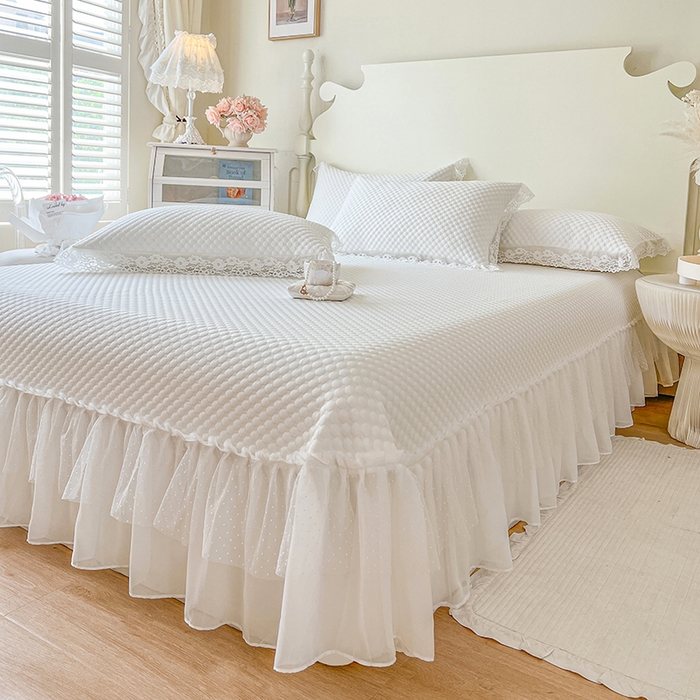 91家纺网 家纺一手货源 找家纺 网红馆（ck家纺）  2025新款简单爱 豆豆床盖三件套 月白