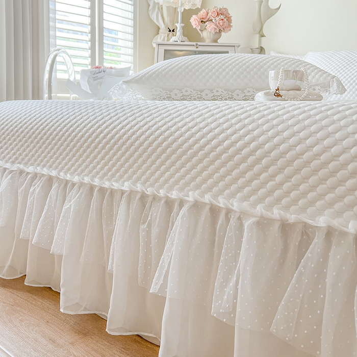 91家纺网 家纺一手货源 找家纺 网红馆（ck家纺）  2025新款简单爱 豆豆床盖三件套 月白