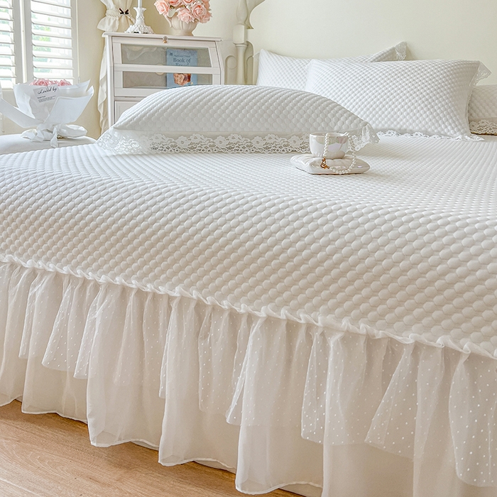 91家纺网 家纺一手货源 找家纺 网红馆（ck家纺）  2025新款简单爱 豆豆床盖三件套 月白