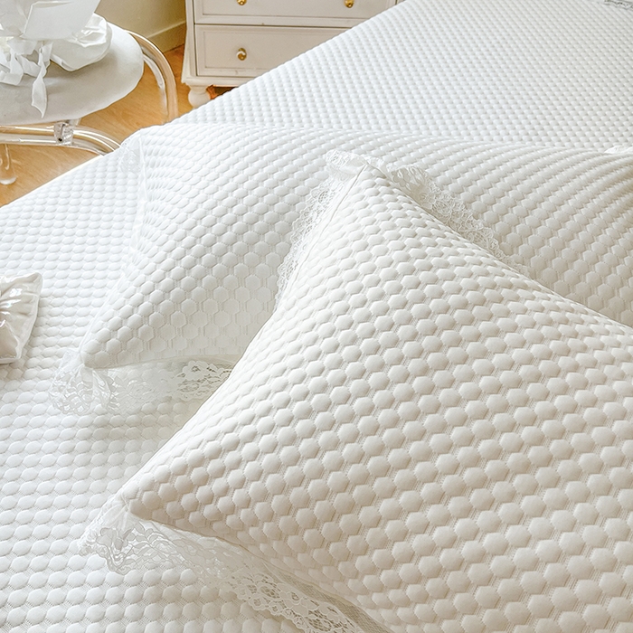 91家纺网 家纺一手货源 找家纺 网红馆（ck家纺）  2025新款简单爱 豆豆床盖三件套 月白