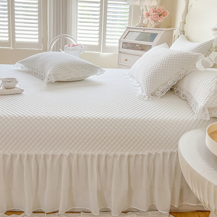 91家纺网 家纺一手货源 找家纺 网红馆（ck家纺）  2025新款简单爱 豆豆床盖三件套 月白