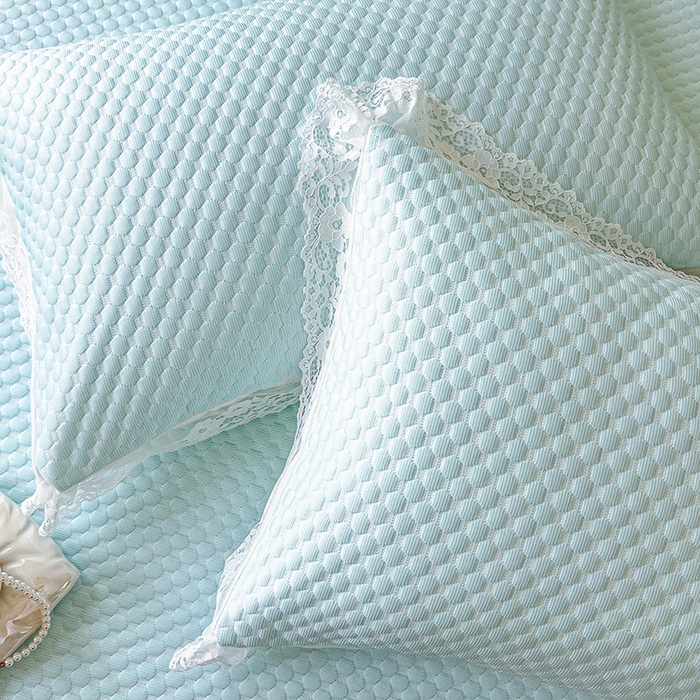 91家纺网 家纺一手货源 找家纺 网红馆（ck家纺）  2025新款简单爱 豆豆床盖三件套 云水蓝