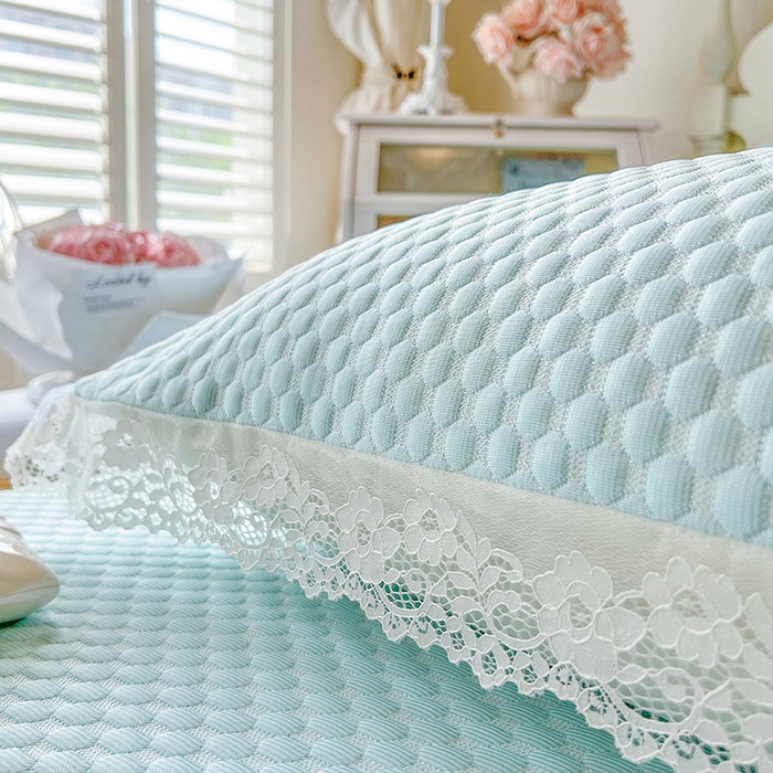 91家纺网 家纺一手货源 找家纺 网红馆（ck家纺）  2025新款简单爱 豆豆床盖三件套 云水蓝