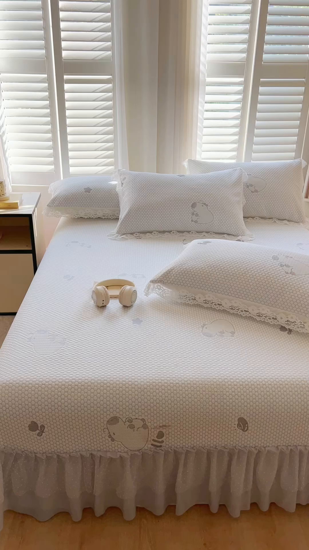 91家纺网 家纺一手货源 找家纺 网红馆（ck家纺）  2025新款简单爱 豆豆床盖三件套 卡皮灰