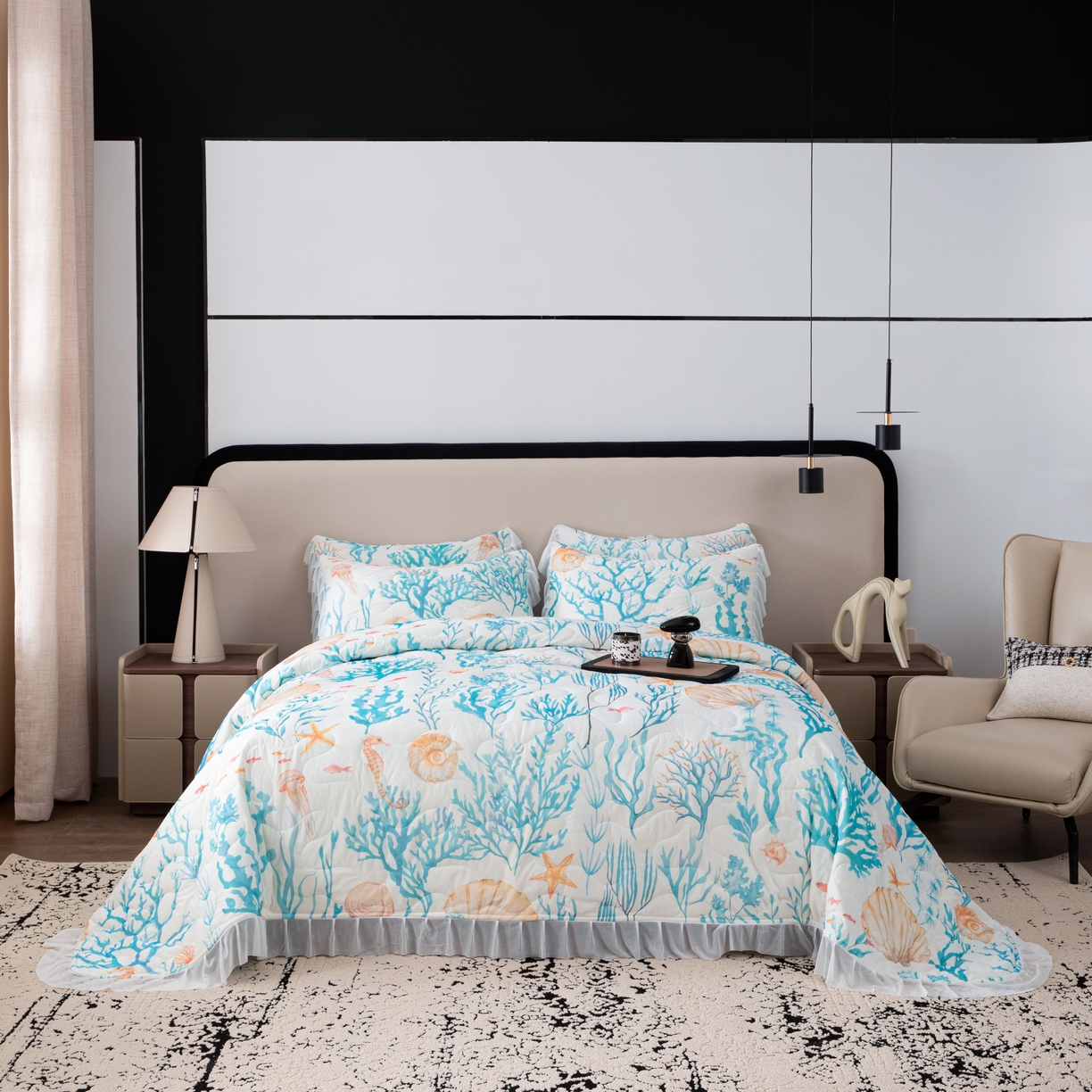 91家纺网 家纺一手货源 找家纺 （总）2025新款凉印花床单四件套