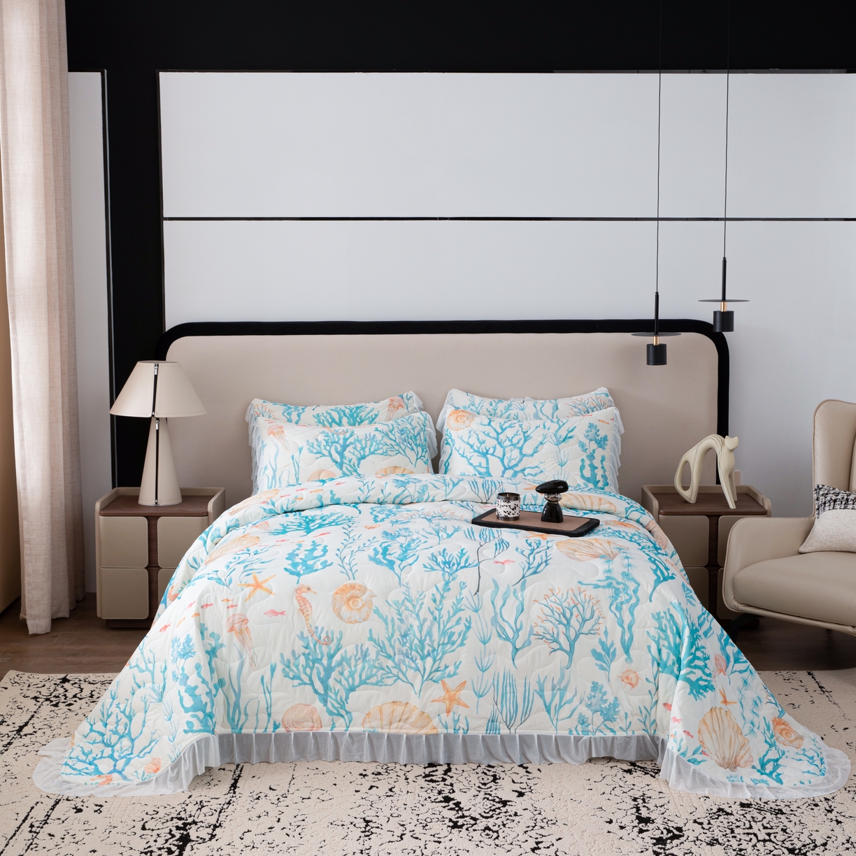 91家纺网 家纺一手货源 找家纺 （总）2025新款凉印花床单四件套