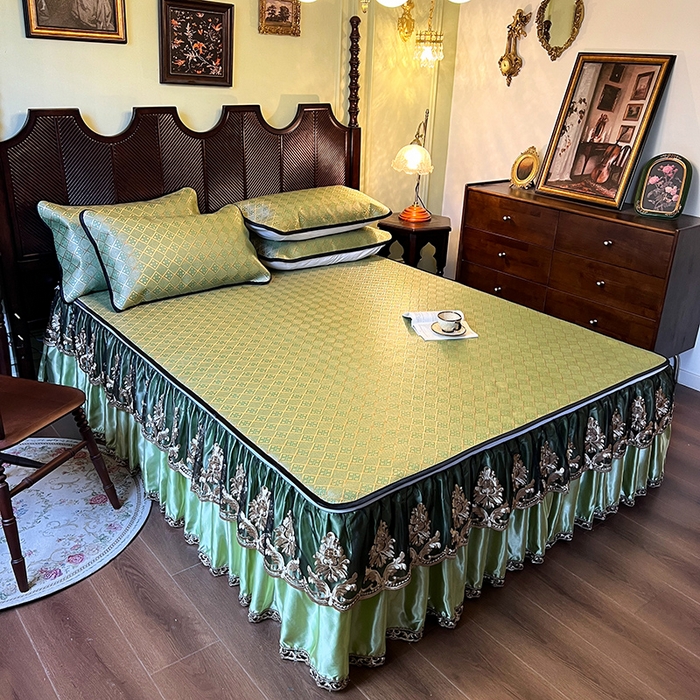 91家纺网 家纺一手货源 找家纺 网红馆2025新款夏日记忆 藤席（裙边可脱卸）卖价不得低于185元 葱绿