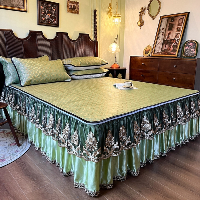 91家纺网 家纺一手货源 找家纺 网红馆2025新款夏日记忆 藤席（裙边可脱卸）卖价不得低于185元 葱绿